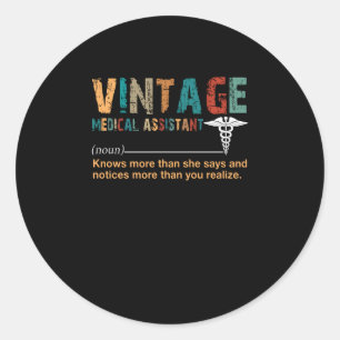 Nurse Gift Vintage Medical Assistant Nurse Lover Classic Round Sticker