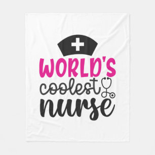 Nurse Gift World's Coolest Nurse Fleece Blanket