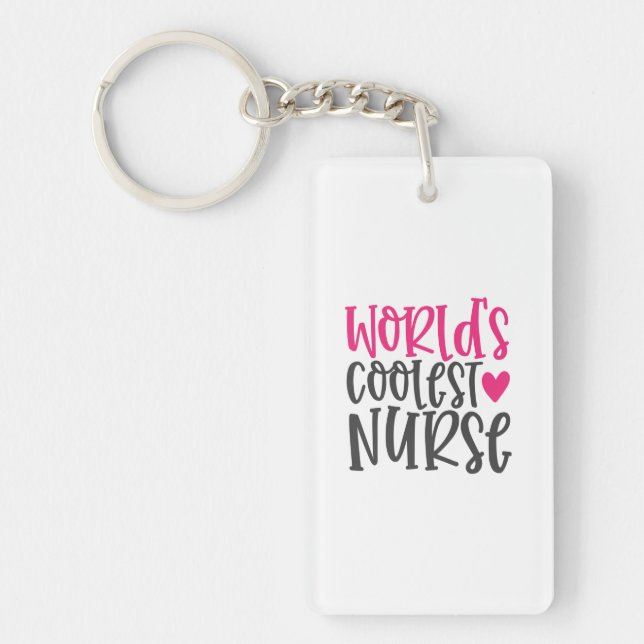 Nurse Gift World's Coolest Nurse Key Ring (Front)