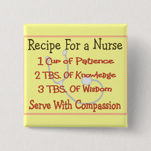 Nurse Gifts "Recipe For a Nurse" 15 Cm Square Badge