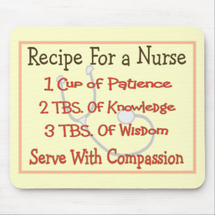 Nurse Gifts "Recipe For a Nurse" Mouse Mat