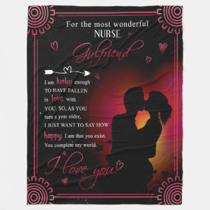 Nurse Girlfriend Gift   From Boyfriend Valentine Fleece Blanket