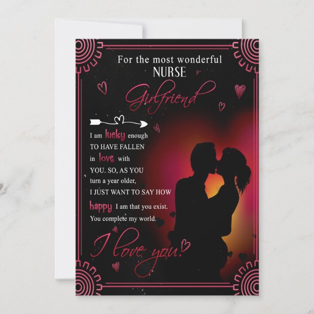 Nurse Girlfriend Gift | From Boyfriend Valentine Holiday Card (Front)