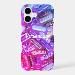 Nurse glitter look medication pink purple
