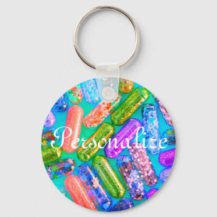 Nurse glitter medication keychain