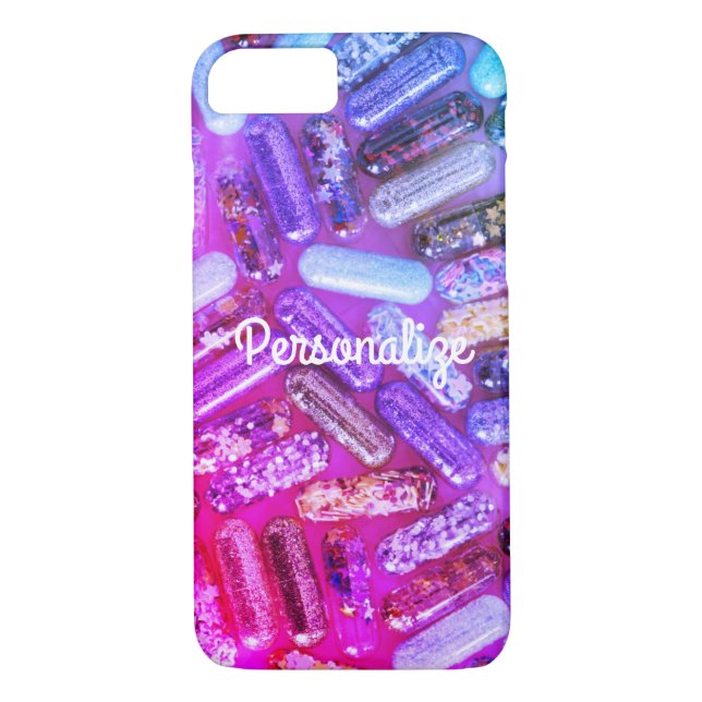 Nurse glitter medication pill purple pink cute Case-Mate iPhone case (Back)
