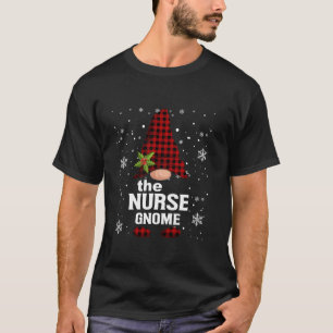 Nurse Gnome Buffalo Plaid Family Matching Christma T-Shirt