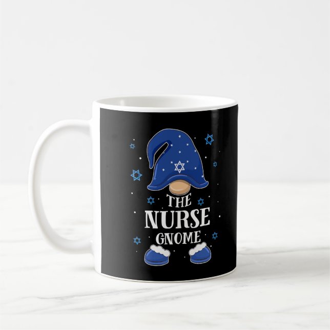 Nurse Gnome Hanukkah Jewish Matching Family Xmas P Coffee Mug (Left)