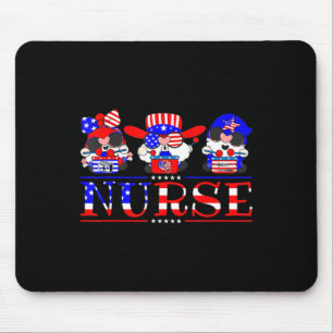 Nurse Gnomies 4th Of July Cute Gnome Nursing RN Me Mouse Mat