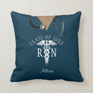 Nurse Graduate Blue Scrub Top Personalised Cushion