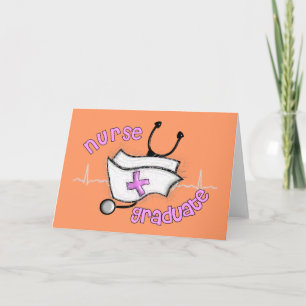 Nurse Graduate Gifts (Cap and Stethoscope Design) Card