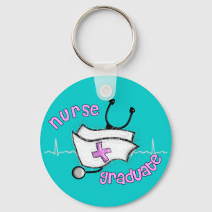 Nurse Graduate Gifts (Cap and Stethoscope Design) Key Ring