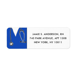 Nurse Graduation Blue Return Address Labels