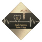 NURSE Graduation Cap Topper Personalised Blck Gold