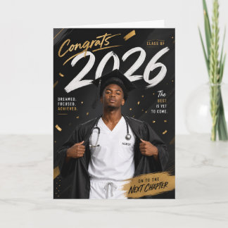 Nurse Graduation Card 2026 - African American Male