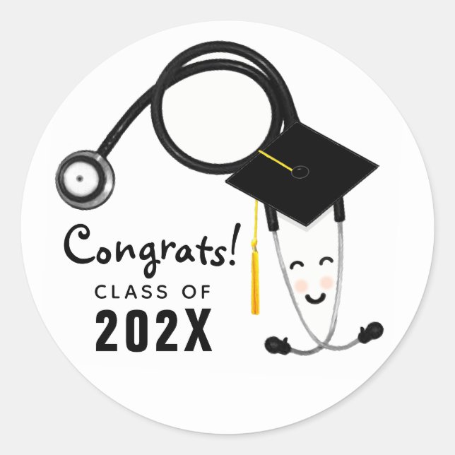 Nurse Graduation Congrats Classic Round Sticker (Front)