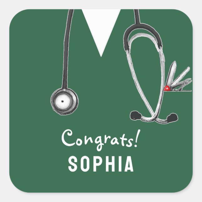 Nurse Graduation Congrats Square Sticker (Front)