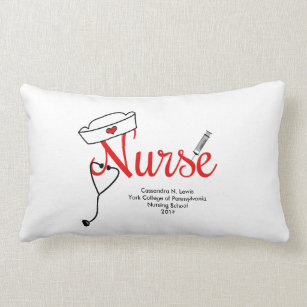 Nurse Graduation gift name, year, school, quote Lumbar Cushion