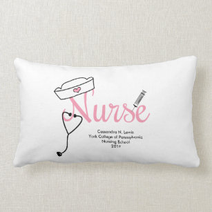 Nurse Graduation gift with name / school / quote Lumbar Cushion