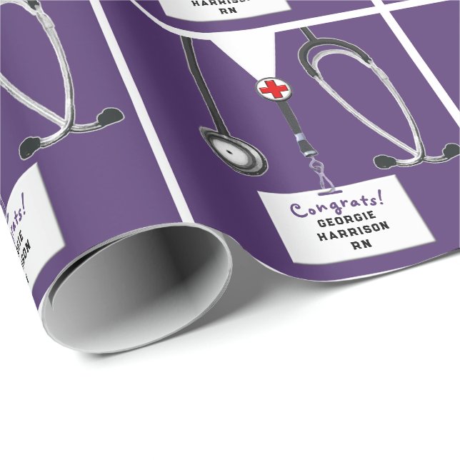 Nurse Graduation Gift Wrapping Paper (Roll Corner)