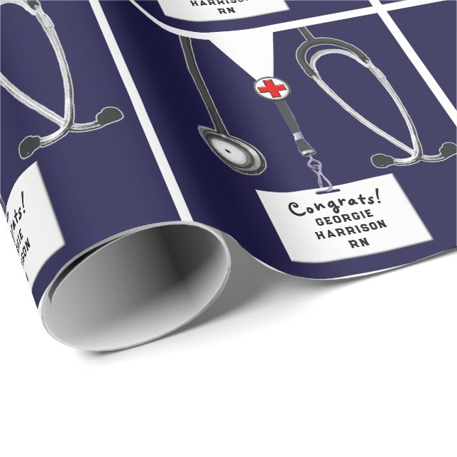 Nurse Graduation Gift Wrapping Paper (Roll Corner)