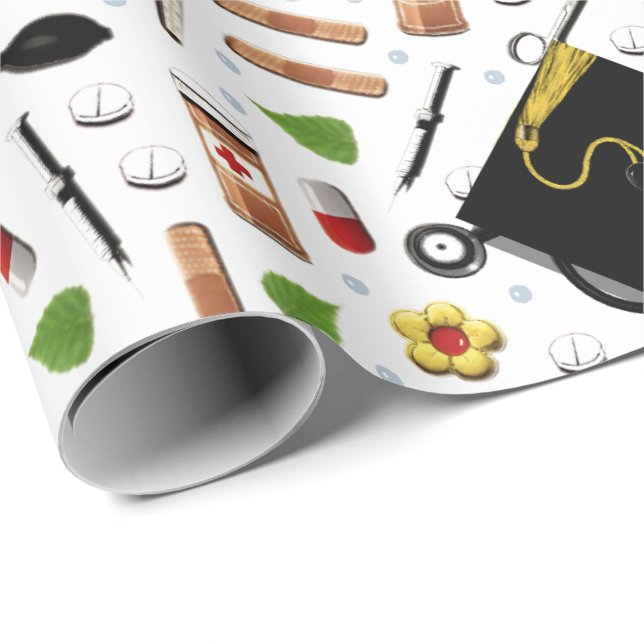 Nurse Graduation Gift Wrapping Paper (Roll Corner)