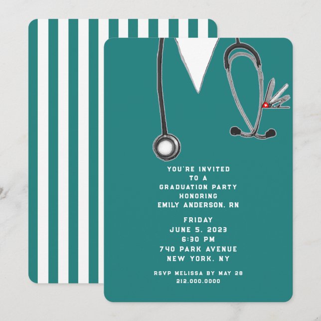 Nurse Graduation Invitation (Front/Back)
