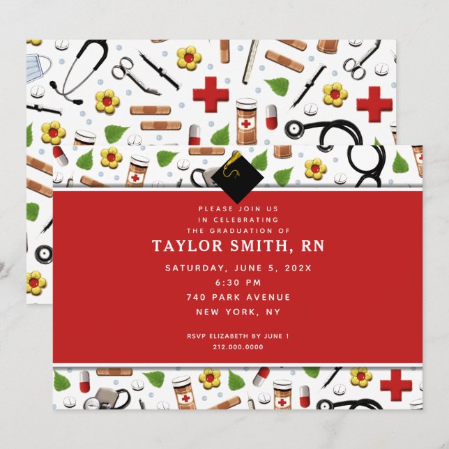 Nurse Graduation Invitations (Front/Back)