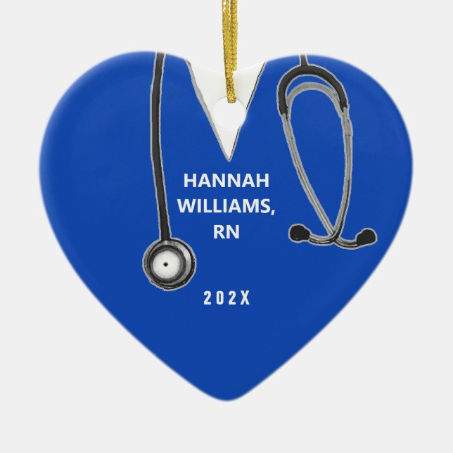 Nurse Graduation Keepsake ceramic ornament (Front)