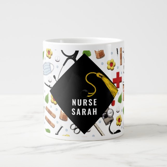 Nurse Graduation Keepsake Gift Large Coffee Mug (Front)