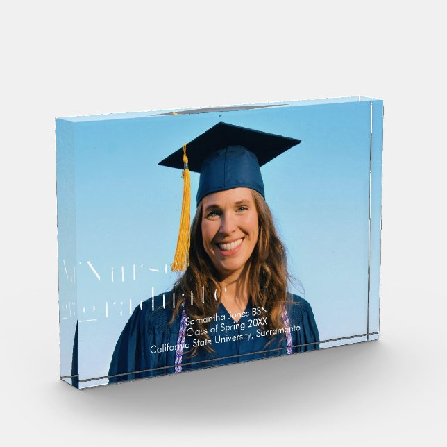 nurse graduation keepsake photo block (Left)