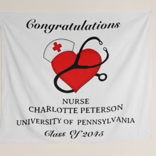 Nurse Graduation Party Back Drop Tapestry