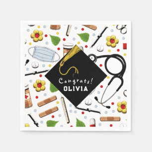 Nurse Graduation Party Classic Round Sticker Napkin