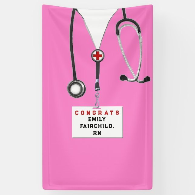 Nurse Graduation Party Congrats Banner (Vertical)