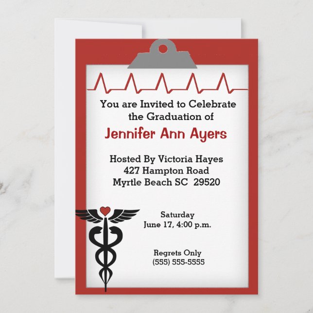 Nurse Graduation Party Invitation (Front)