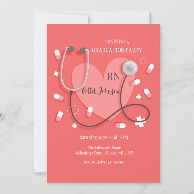Nurse Graduation Party Invitation (Front)