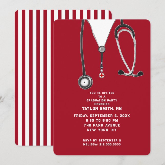 Nurse Graduation Party Invitation (Front/Back)