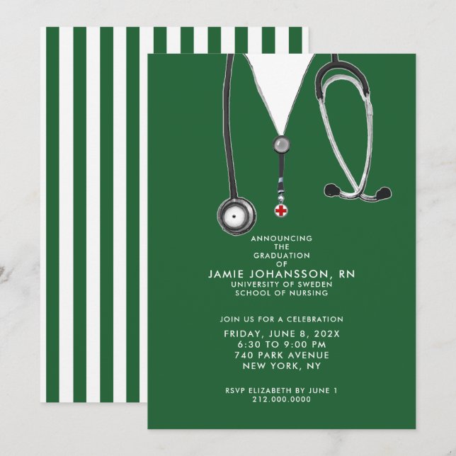 Nurse Graduation Party Invitations (Front/Back)