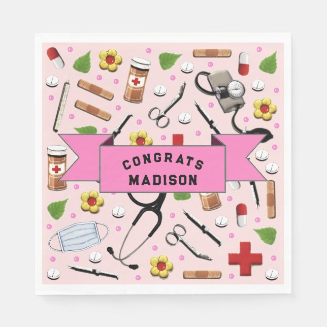 Nurse Graduation Party Napkin (Front)