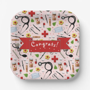 Nurse Graduation Party Paper Plate