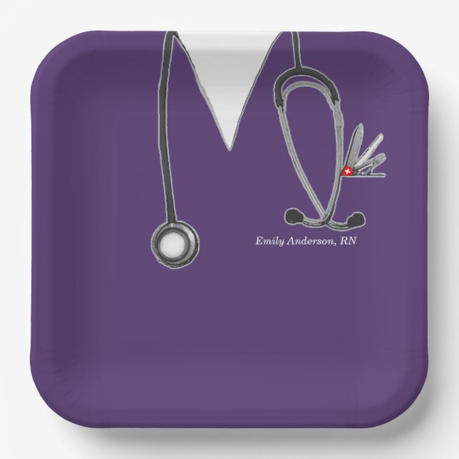 Nurse Graduation Party Paper Plate (Front)