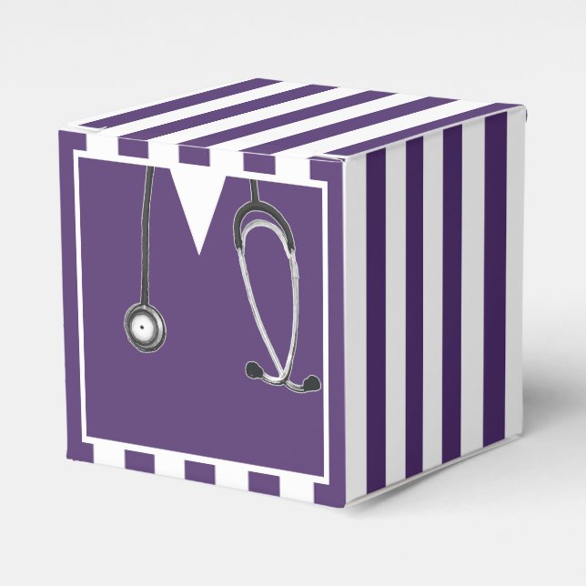 Nurse Graduation Party Purple Favour Box (Front Side)