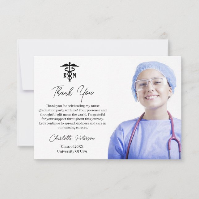 Nurse Graduation Party Thank You Card (Front)