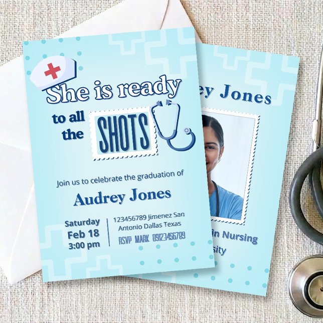 Nurse Graduation Party with Photo Invitation (Nurse Graduation Party with Photo Invitation)