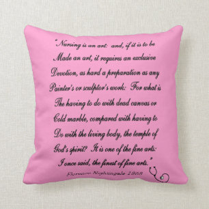 Nurse Graduation Pillow Florence Nightingale Words