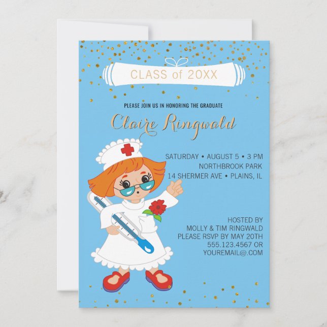Nurse Graduation Pinning Ceremony Nursing School Invitation (Front)