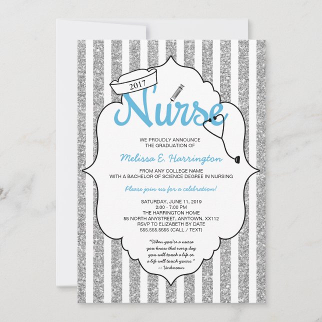 Nurse graduation, RN pinning ceremony, nurse party Invitation (Front)