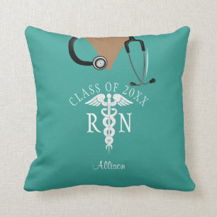 Nurse Graduation Teal Scrub Top Personalised  Cushion