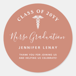 Nurse Graduation Thank You Party Favour Classic Round Sticker