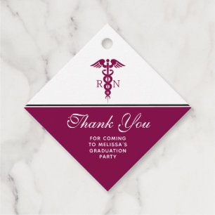 Nurse Graduation Thank You with Red Caduceus Favour Tags